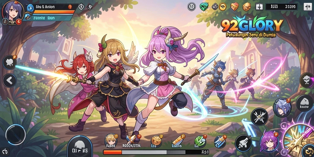Screenshot utama dari gameplay seru 92GLORY.