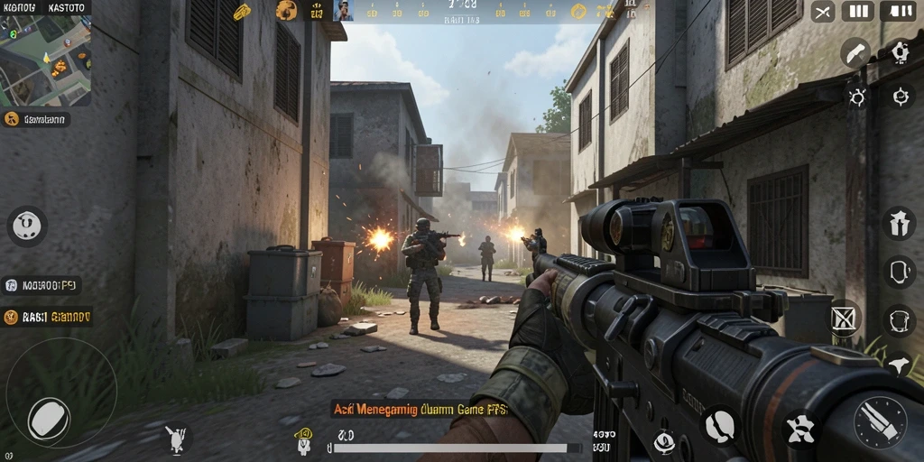 Gameplay KASTOTO dengan aksi tembak-menembak yang seru.