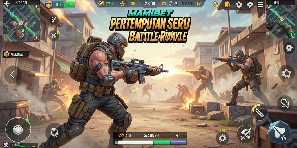 Screenshot MAMIBET menampilkan aksi seru dalam pertempuran Battle Royale.