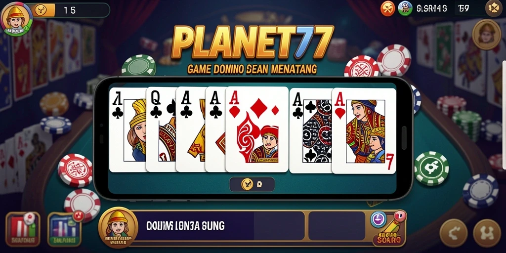 Tampilan seru gameplay yang menampilkan aksi Domino di PLANET77.