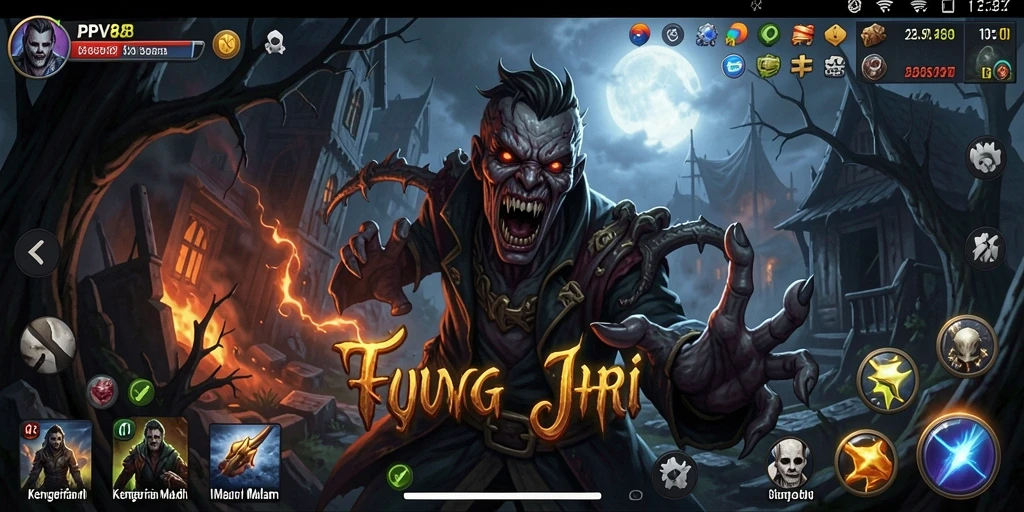 Tangkapan layar menampilkan suasana menakutkan dari gameplay PPV88.
