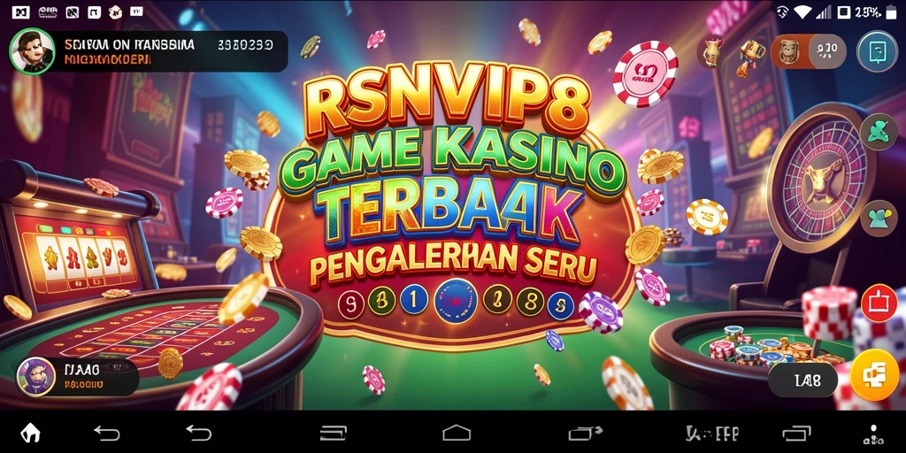 Tampilan gameplay RSNVIP8 menampilkan keseruan permainan Kasino yang penuh warna.