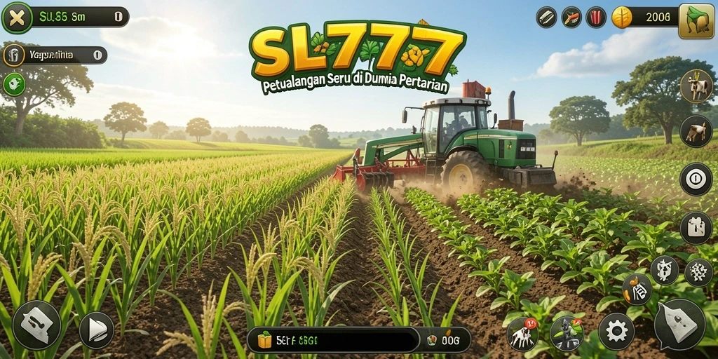 Tampilan gameplay SL777 yang menarik dengan aktivitas pertanian.