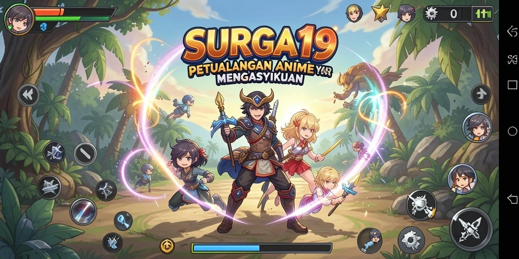 Gameplay menarik dengan karakter anime yang penuh aksi.